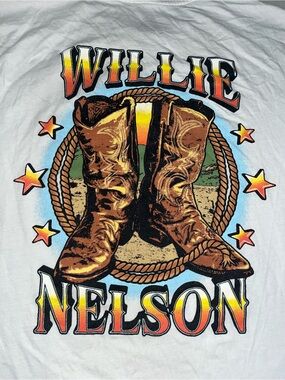 Willie Nelson White Graphic Tee [S]